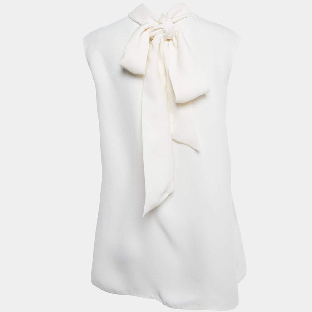 Ann Taylor- “Ivory” Blouse with Stylish Knot, WM’S SZ- SM
